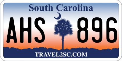 SC license plate AHS896