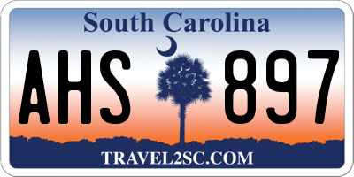 SC license plate AHS897
