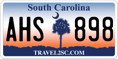 SC license plate AHS898