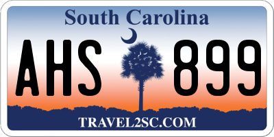 SC license plate AHS899