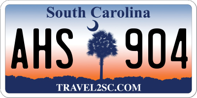 SC license plate AHS904