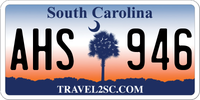 SC license plate AHS946
