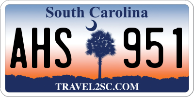 SC license plate AHS951