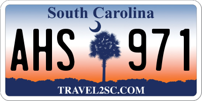 SC license plate AHS971