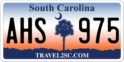 SC license plate AHS975