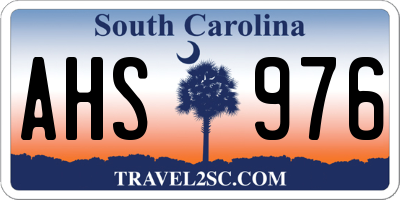 SC license plate AHS976