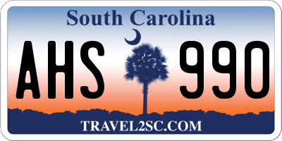 SC license plate AHS990