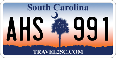 SC license plate AHS991
