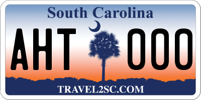 SC license plate AHT000