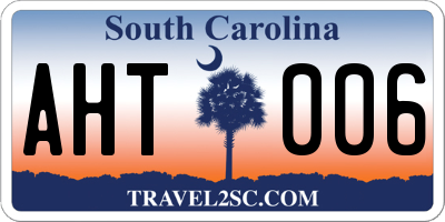 SC license plate AHT006