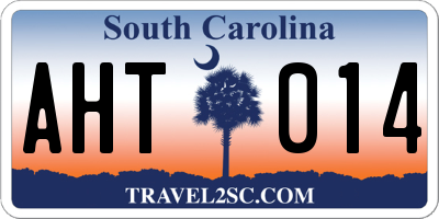 SC license plate AHT014