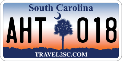 SC license plate AHT018
