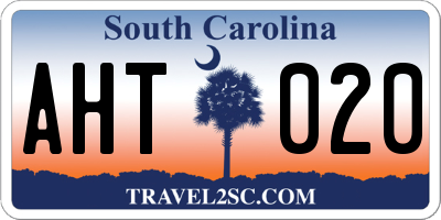 SC license plate AHT020