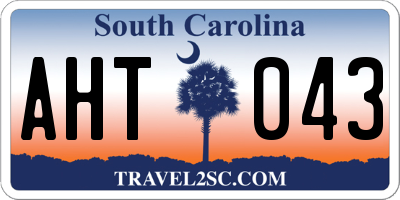 SC license plate AHT043