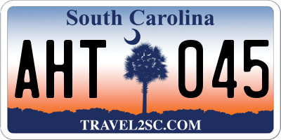 SC license plate AHT045