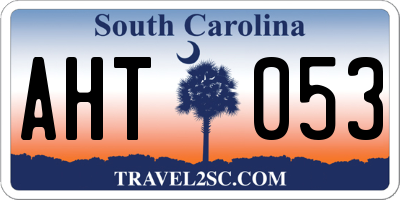 SC license plate AHT053