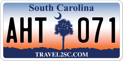 SC license plate AHT071