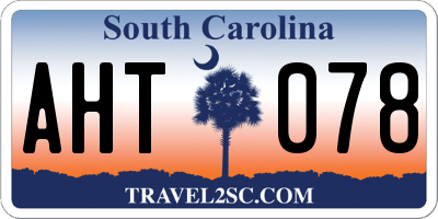 SC license plate AHT078