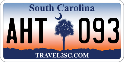 SC license plate AHT093