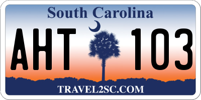 SC license plate AHT103