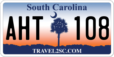 SC license plate AHT108