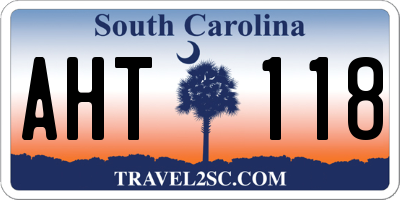 SC license plate AHT118