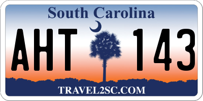 SC license plate AHT143