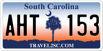SC license plate AHT153