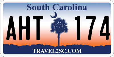 SC license plate AHT174