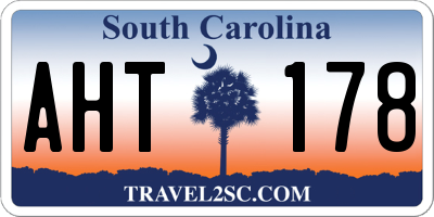 SC license plate AHT178