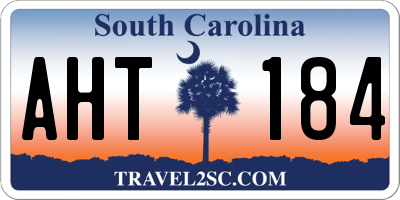 SC license plate AHT184