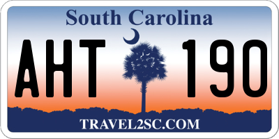 SC license plate AHT190