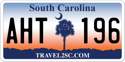 SC license plate AHT196