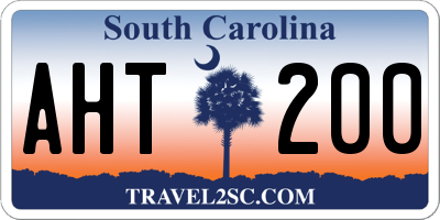 SC license plate AHT200