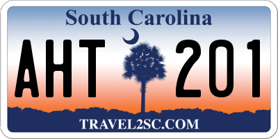 SC license plate AHT201
