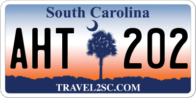 SC license plate AHT202