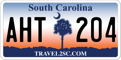 SC license plate AHT204