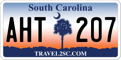 SC license plate AHT207