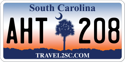 SC license plate AHT208
