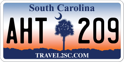 SC license plate AHT209
