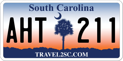 SC license plate AHT211