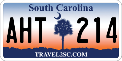 SC license plate AHT214