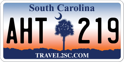 SC license plate AHT219