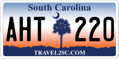 SC license plate AHT220