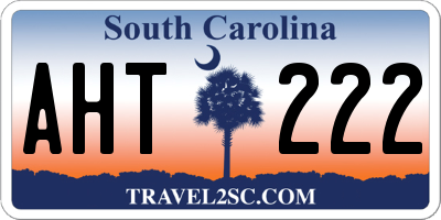 SC license plate AHT222