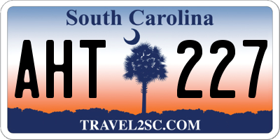 SC license plate AHT227