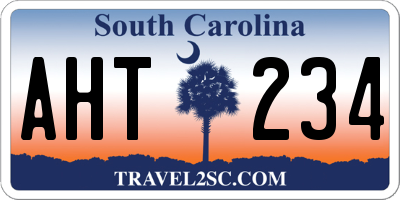 SC license plate AHT234