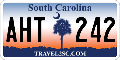 SC license plate AHT242