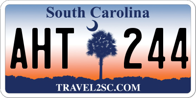 SC license plate AHT244