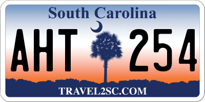 SC license plate AHT254